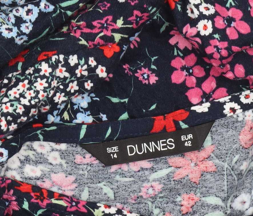 Dunnes Womens Multicoloured Floral Midi Fit & Flare Dress Size 14