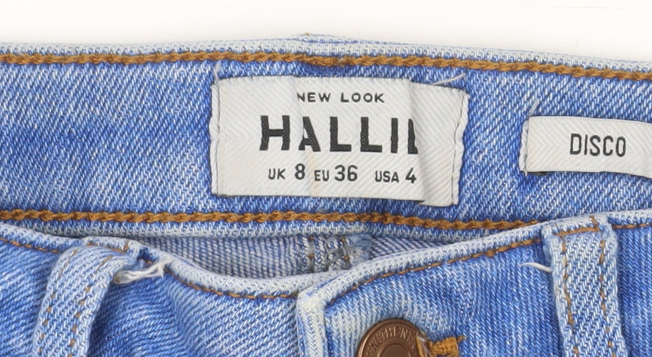 New Look Women’s Blue Skinny High Rise Distressed Halli Disco Jeans Size 8