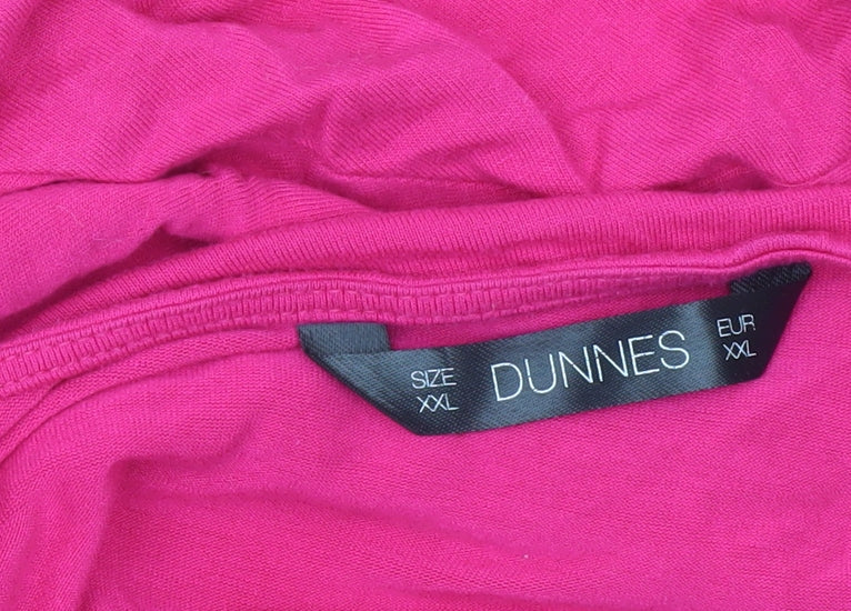Dunnes Women’s Pink V-Neck Long Sleeve Blouse Size 2XL