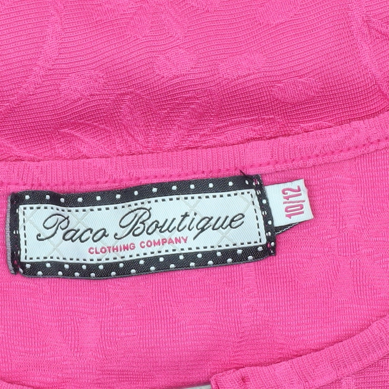 Womens UK Size 10 Paco Boutique Pink Basic T-Shirt