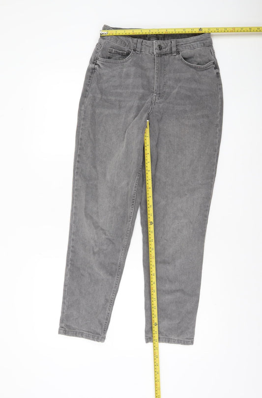 Primark Women Grey Straight Leg Jeans Size 8 Regular Fit Denim