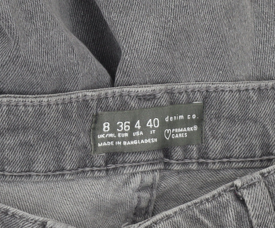 Womens UK Size 8 Primark Regular Fit Straight Grey Jeans