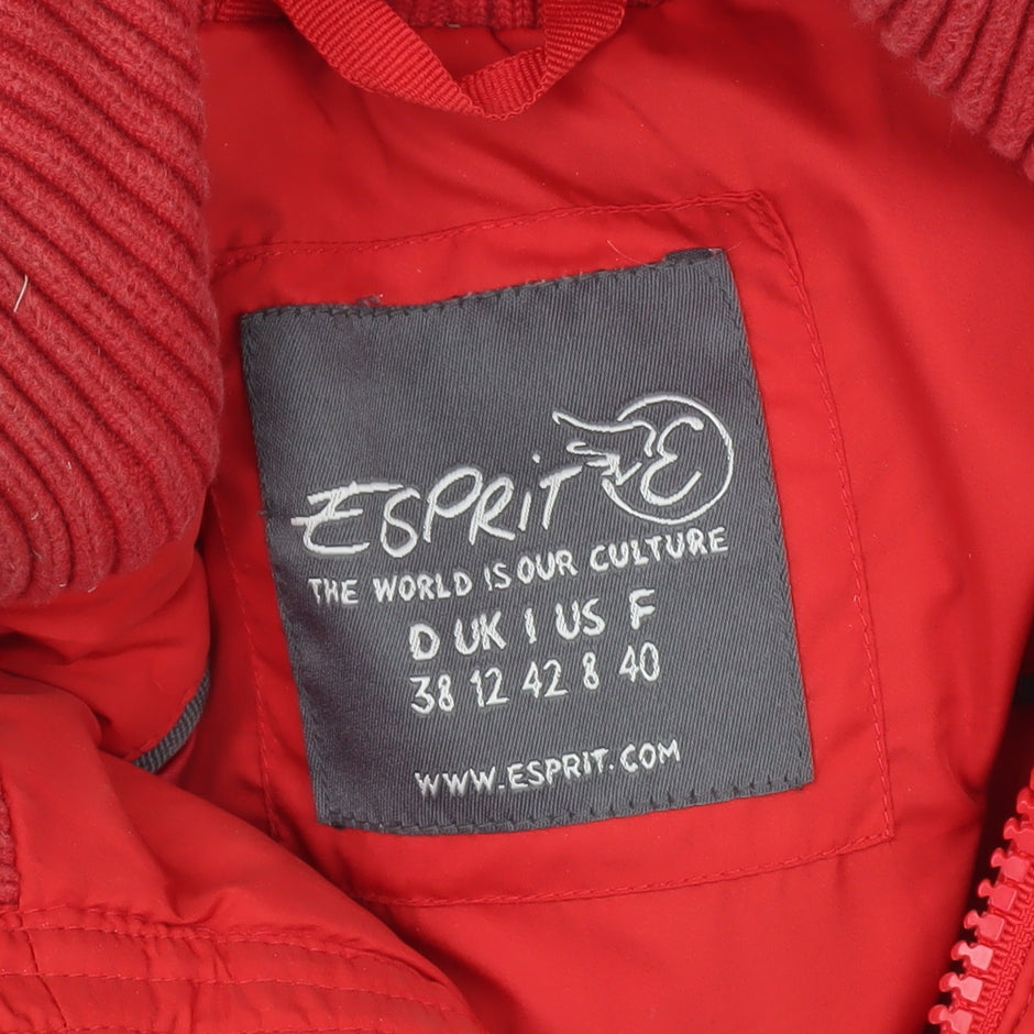 Esprit Womens Red Size 12 Hooded Puffer Waistcoat