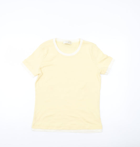 Womens UK Size M INTOWN Yellow Ringer T-Shirt