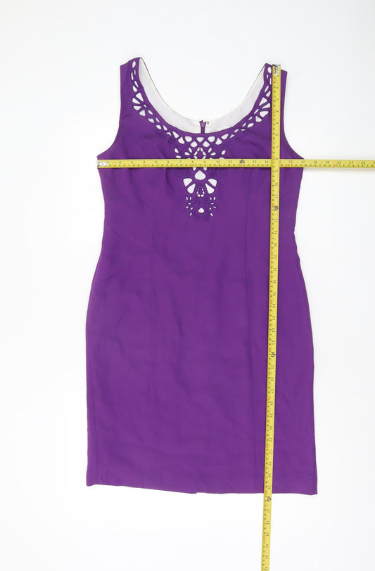 Minuet Petite Women Purple Size 12 Sheath Knee Length Dress