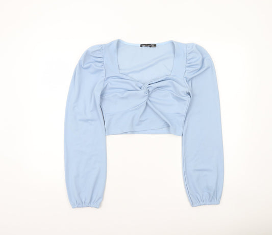 Womens UK Size 12 I SAW IT FIRST Blue Cropped Blouse