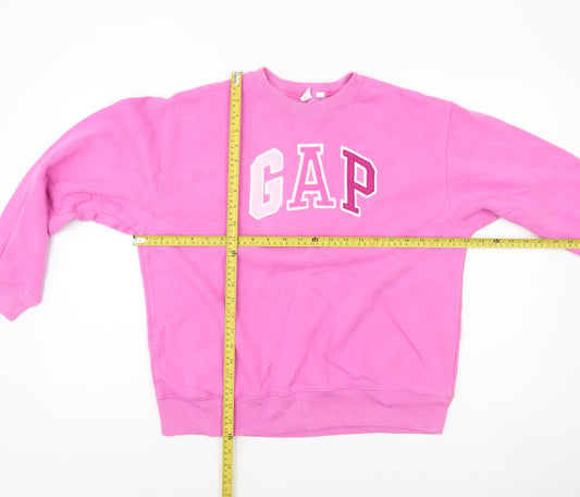 GAP Womens Pink Crew Neck Pullover Sweatshirt Size M Cotton Blend