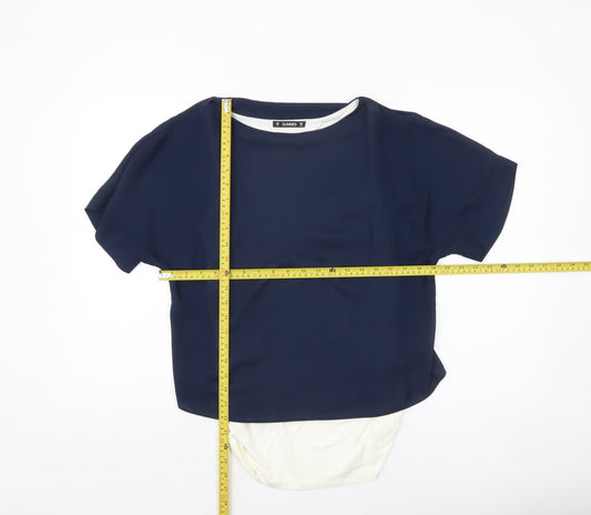 Dunnes Women Blue Short Sleeve Basic Blouse Size 10