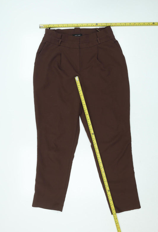 New Look Women Brown UK 12 Tapered Chino Trousers Smart Casual