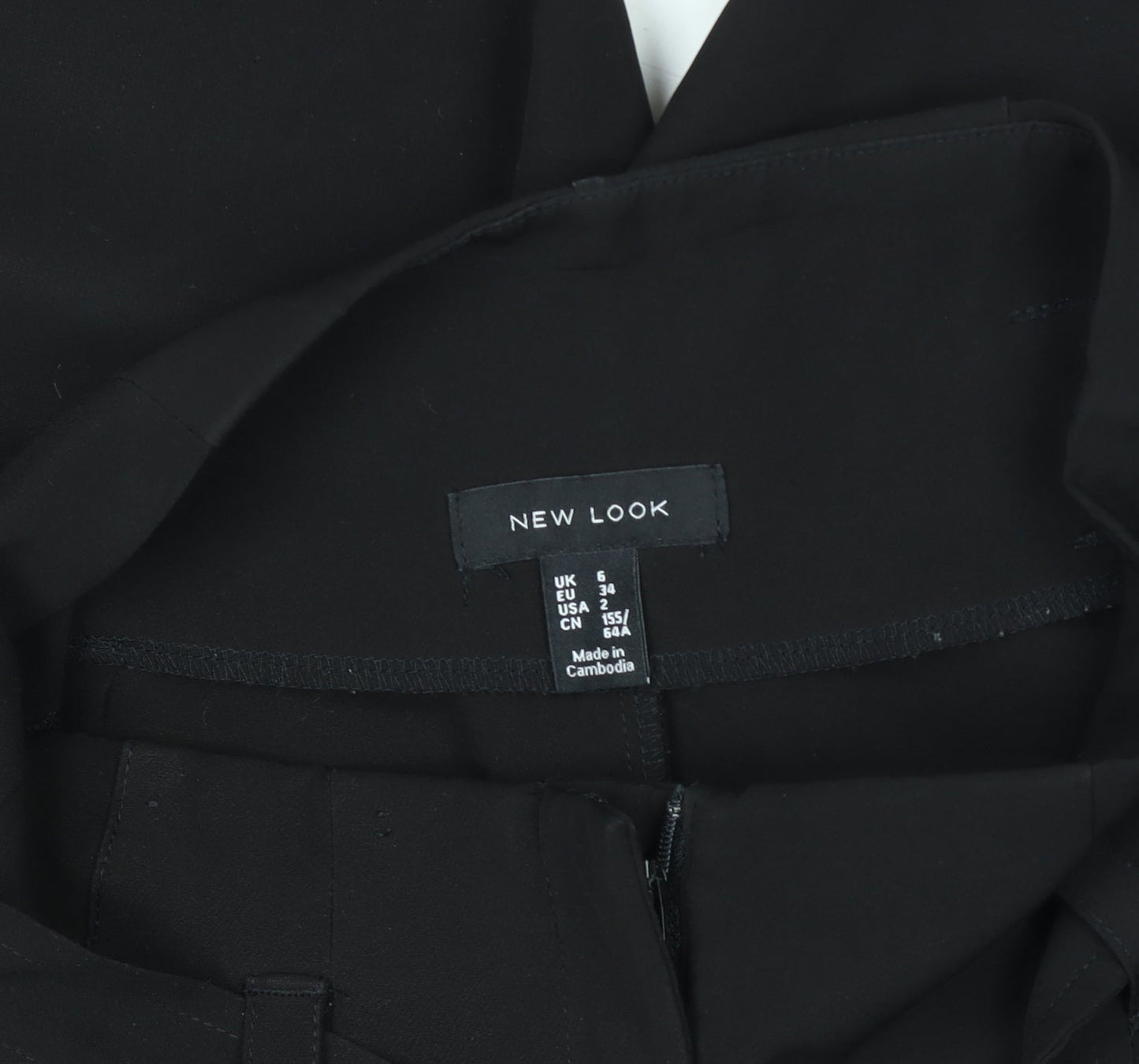 New Look Women’s Black Size 6 High Rise Paperbag Tapered Trousers