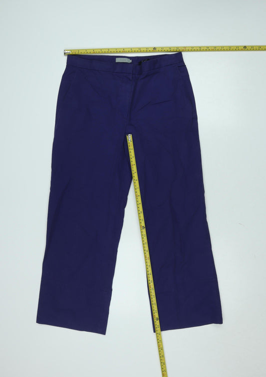 COS Women Blue Cropped Twill Trousers Size M Regular Fit