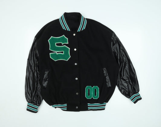 Womens UK Size 10 SheIn Black Varsity Jacket