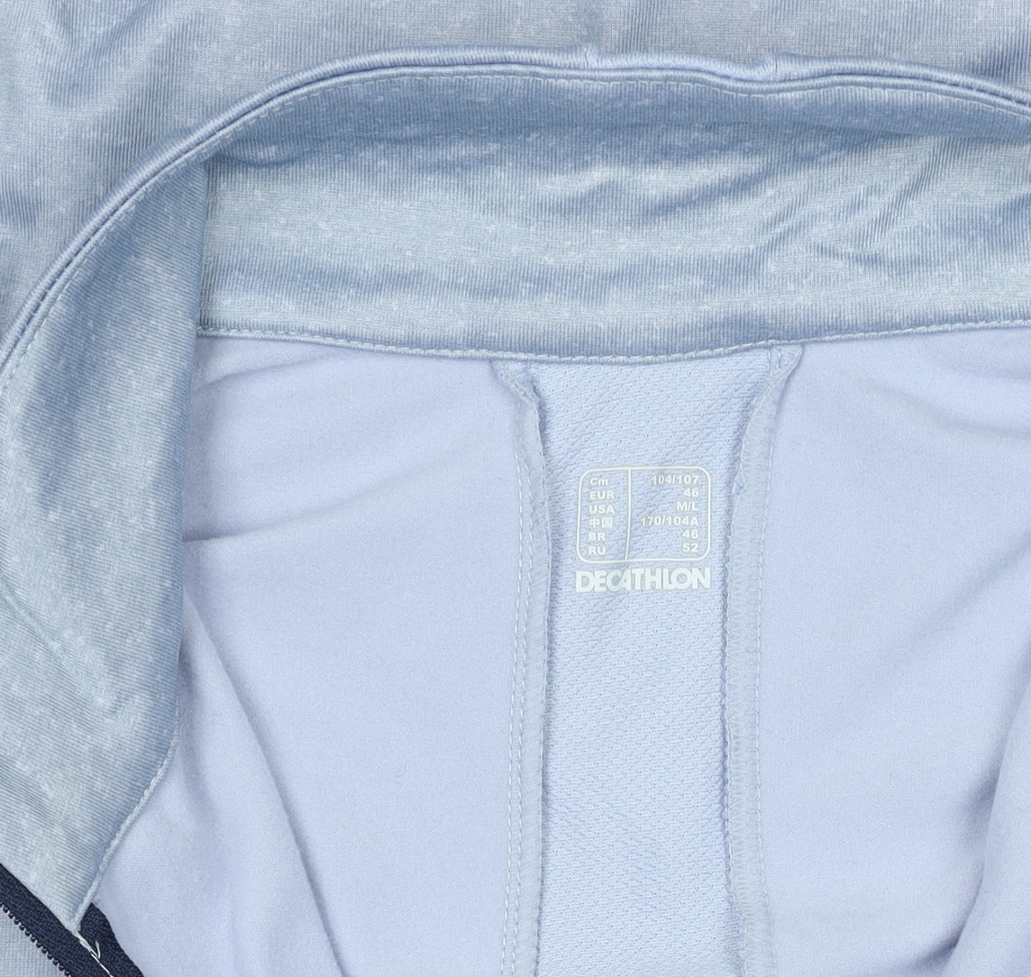 Decathlon Kalenji Men's Grey Long Sleeve 1/4 Zip Running Top M