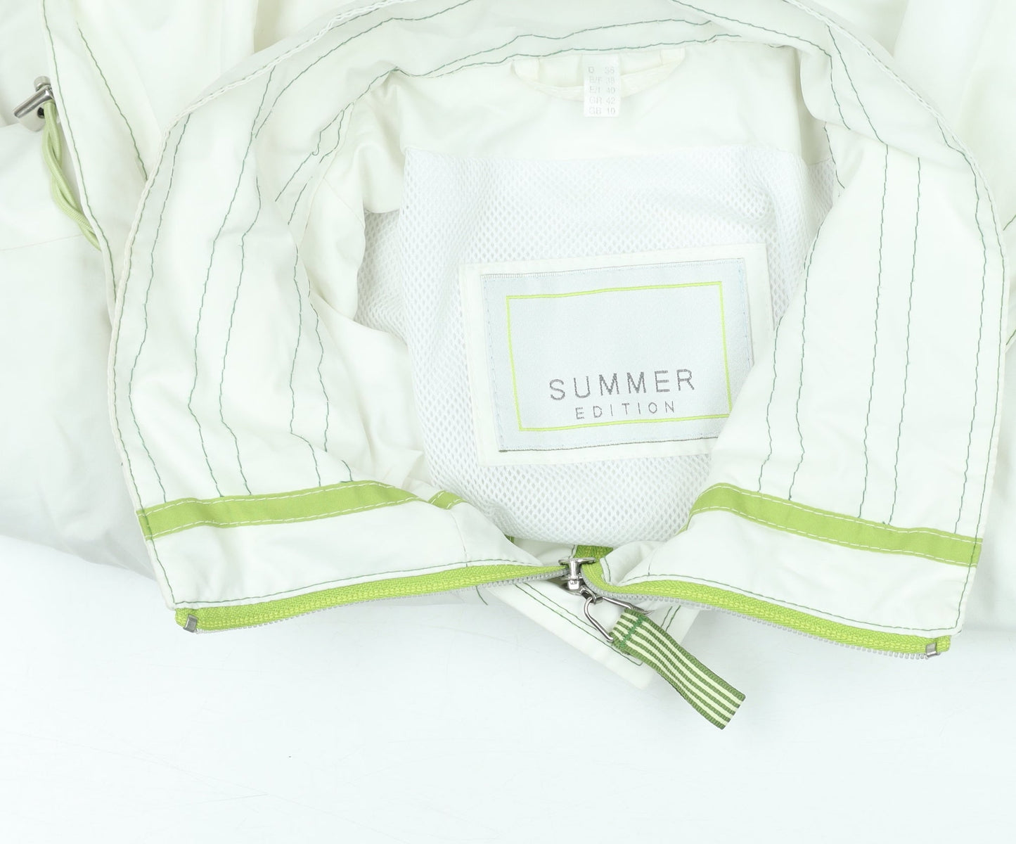 Womens UK Size 10 Summer Edition White Anorak Coat