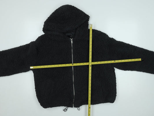 New Look Womens Black L Hooded Fleece Zip Jacket
