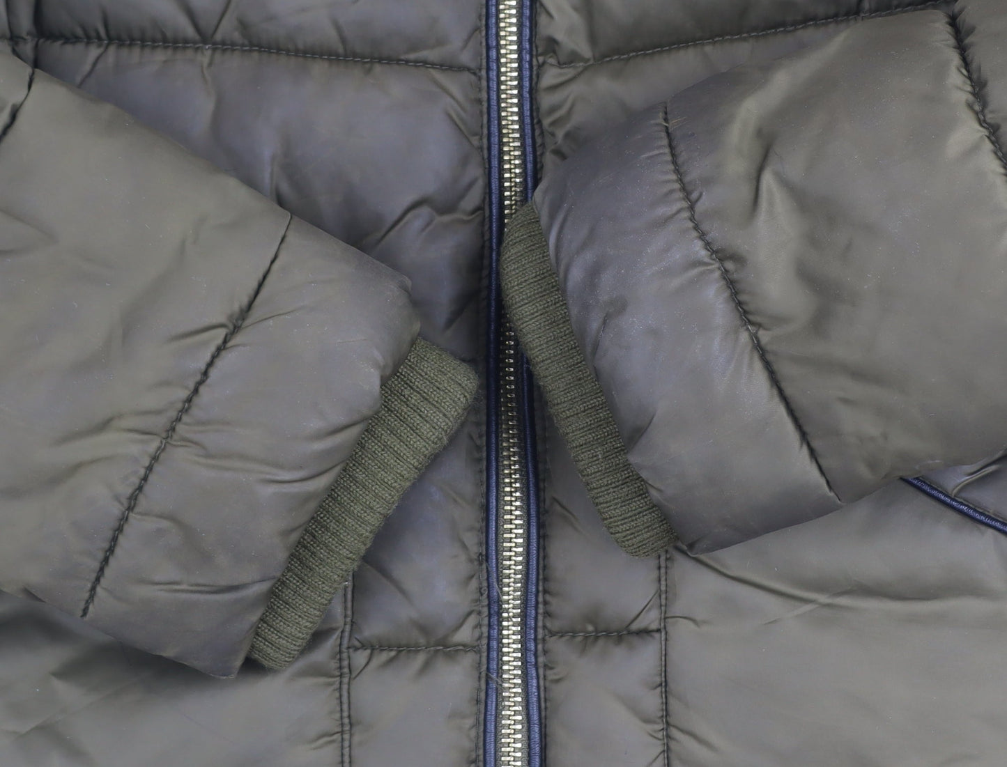 Womens UK Size 8 Zara Green Puffer Jacket