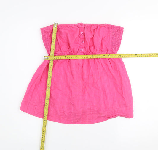 Dunnes Women Pink Strapless Cotton Camisole Top Size 16