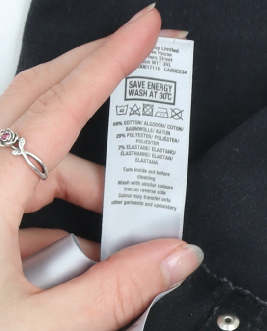 Dorothy Perkins Women’s Black Skinny Jeans Size 12 Mid Rise Stretch Denim