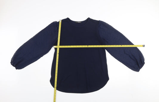 Quiz Womens Blue Puff Sleeve Long Sleeve Blouse Size 12