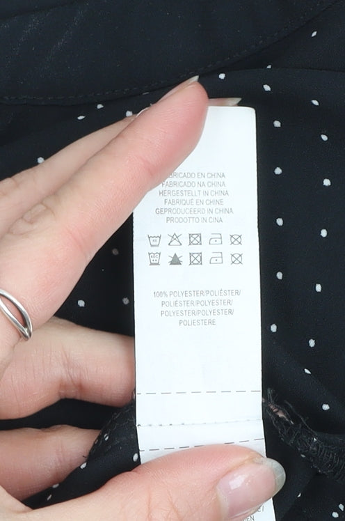 Primark Women’s Black Polka Dot Long Sleeve Blouse Size 16