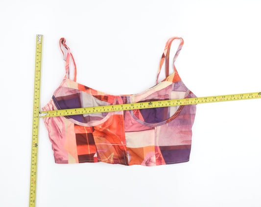 PrettyLittleThing Womens Multicoloured Mesh Camisole Top UK 12