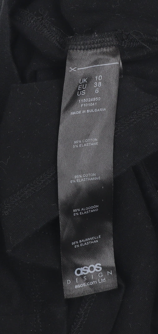 ASOS DESIGN Women's Black Cropped Cut-Out Tank Top Size 10