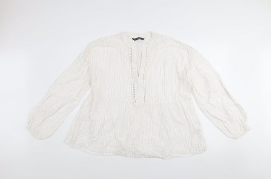 Womens UK Size M Dunnes Ivory Tunic Blouse