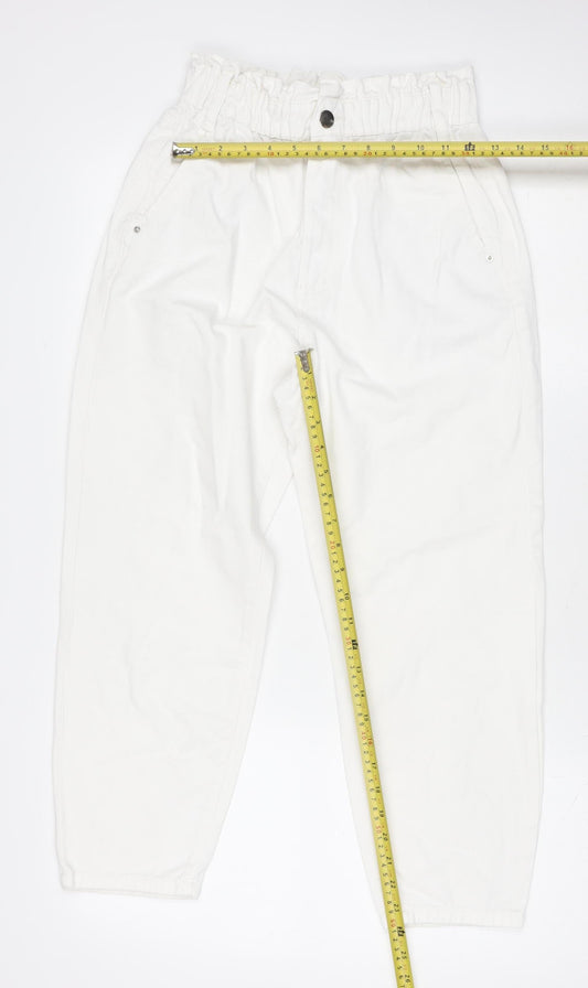 Womens UK Size 8 Savida Relaxed Fit Mom White Jeans