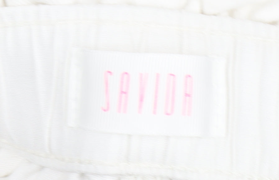 Womens UK Size 8 Savida Relaxed Fit Mom White Jeans