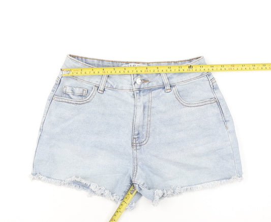 Primark Women’s Blue Denim Cut-Off Shorts Size 10 High Rise
