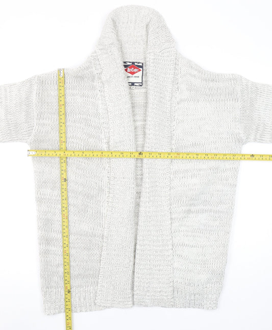 Lee Cooper Women Ivory Chunky Knit Long Sleeve Open Cardigan Size 14