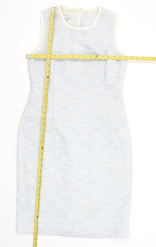 Hobbs Women Blue Sleeveless Sheath Knee Length Dress Size 12