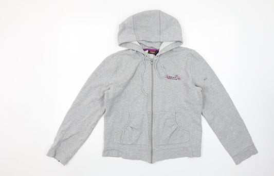 Womens UK Size L DKNY Grey Full Zip Hoodie