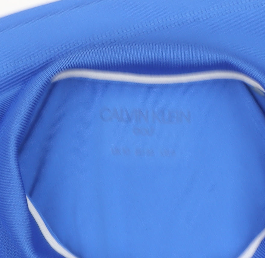 Womens UK Size S Calvin Klein Blue Basic Polo