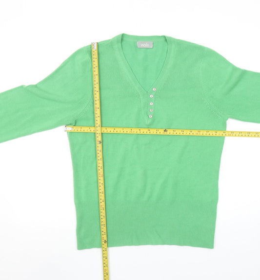 Womens UK Size 14 Wallis Green Henley Jumper