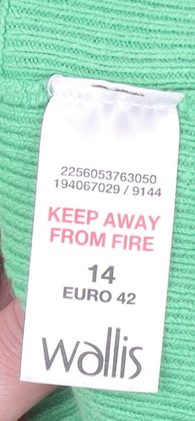 Womens UK Size 14 Wallis Green Henley Jumper