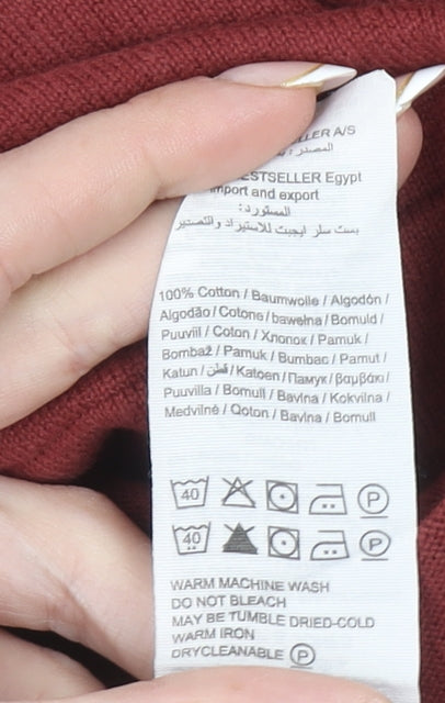 Jack & Jones Men's Red Cotton Crew Neck Pullover Jumper XL