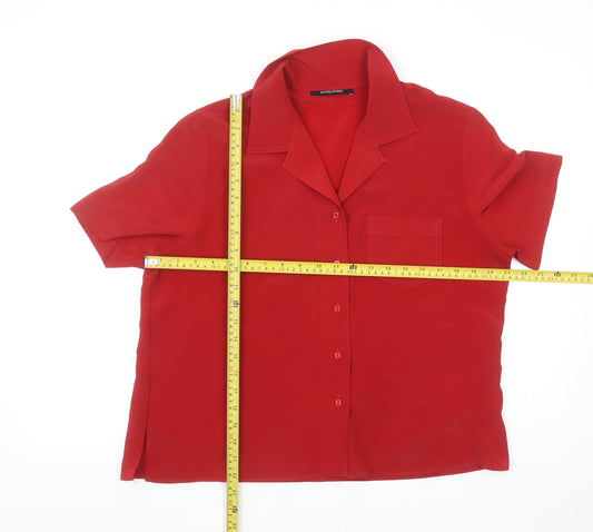 Womens UK Size 16 Dunnes Stores Red Basic Button-Up