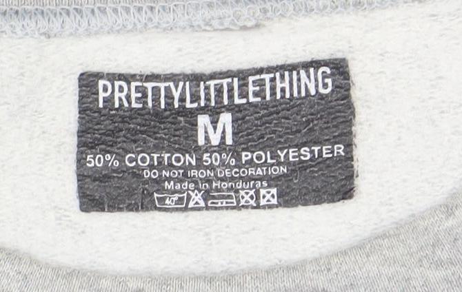 Mens UK Size M PRETTYLITTLETHING Grey Pullover Sweatshirt