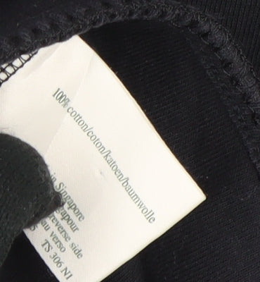 Laura Ashley Women's Black XL Long Sleeve Cotton Basic Top