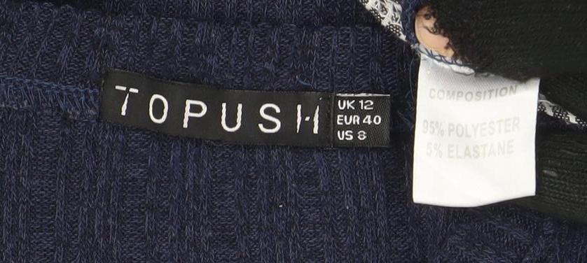 Womens UK Size 12 Topshop Blue Pullover Jumper