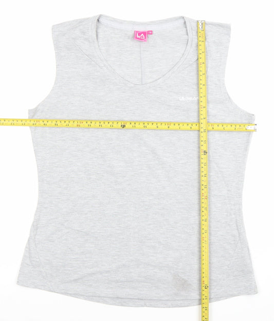 LA Gear Women's Grey Sleeveless V-Neck Tank Top Size 18