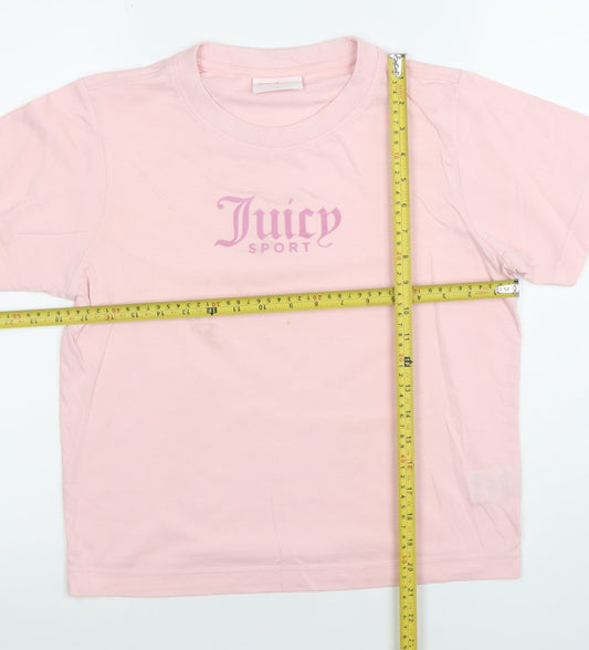 Juicy Couture Women Pink Sport Logo T-Shirt Size L