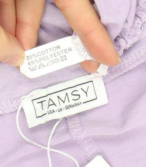 Womens UK Size L Tamsy Purple Basic T-Shirt
