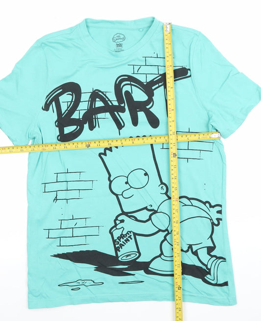 Boys UK Size 13-14 Years The Simpsons Blue Basic T-Shirt