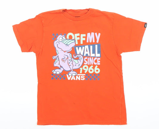 Boys UK Size 7XL VANS Orange Basic T-Shirt