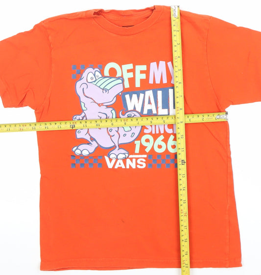 Boys UK Size 7XL VANS Orange Basic T-Shirt