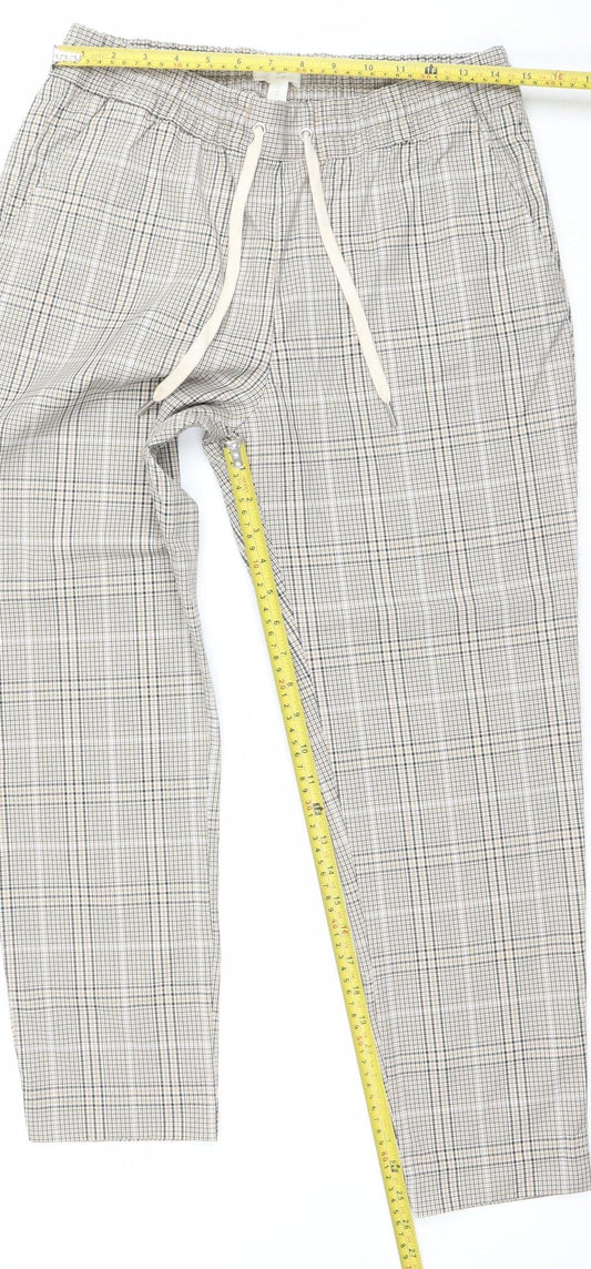 Womens UK Size 12 H&M Regular Fit Casual Workwear Beige Trousers