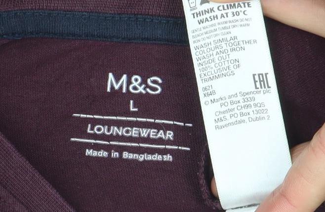 Mens UK Size L Marks and Spencer Brown T-Shirt
