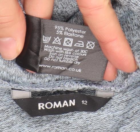 Womens UK Size 12 Roman Blue Pullover Jumper